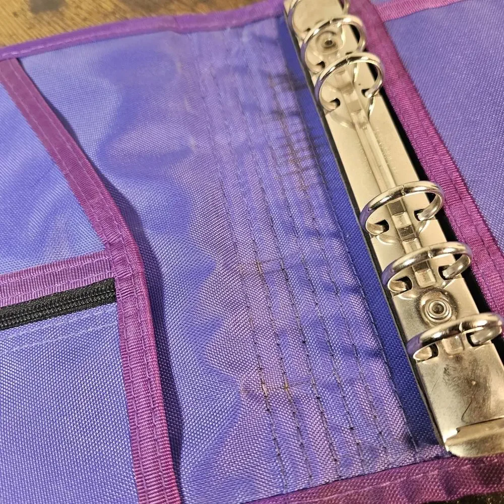 Vtg 1995 Nike Mead Planner Organizer 50074 Purple Black Quilted 90s Portfolio